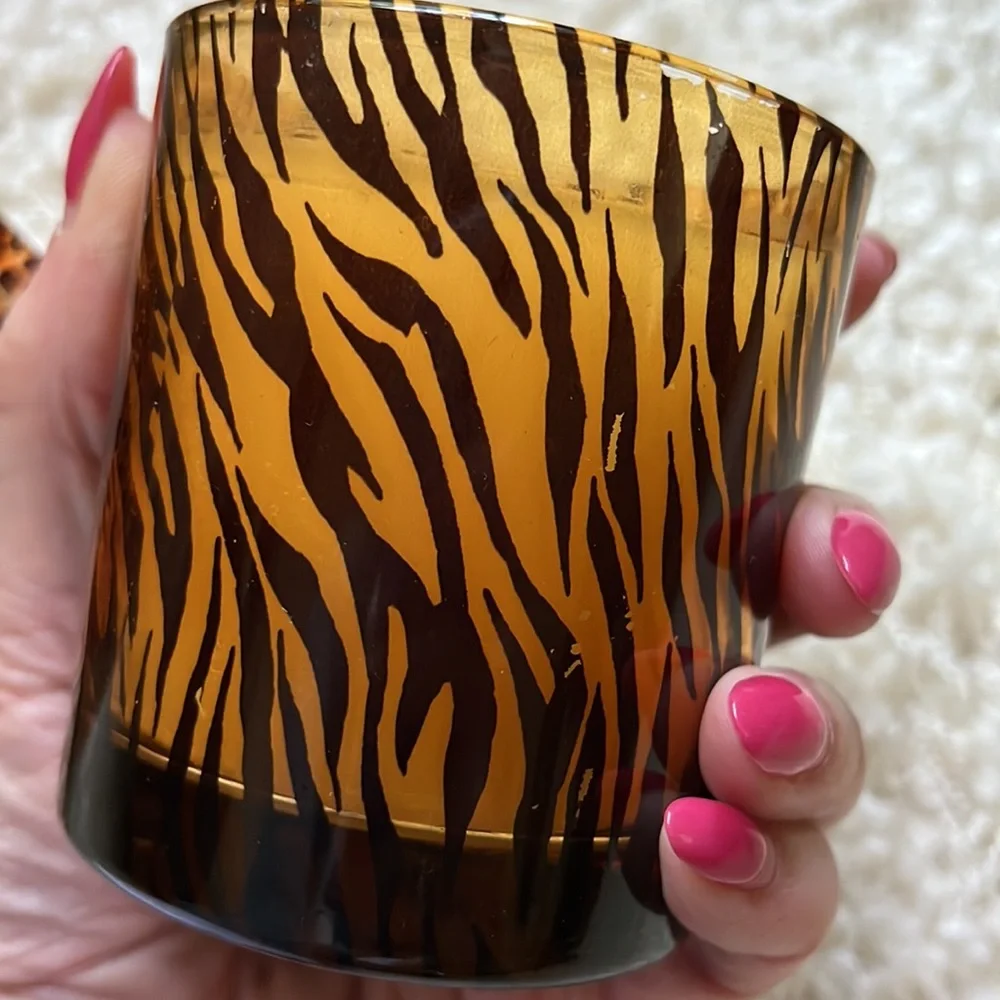 2 Animal Print Glass Candles - Picture 10 of 11
